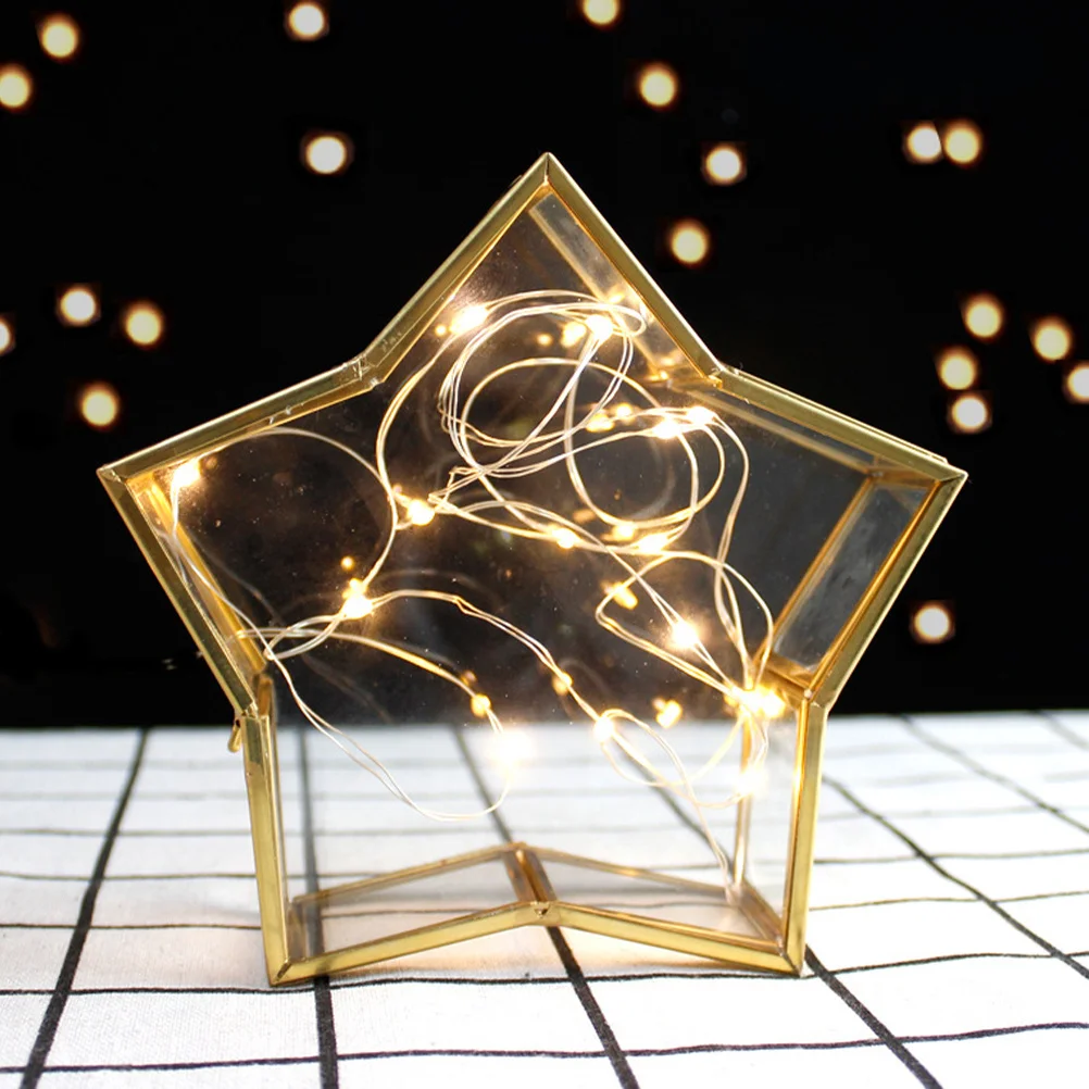 

Star Shaped Glass Jewelry Organizer Box with Lid Unique Transparent Display Jar for Travel Accessories Rings Earrings Storage