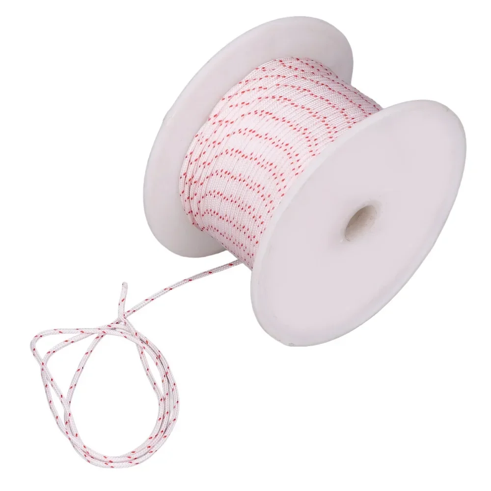 yesPractical Universal Recoil Starter Rope White and Red Nylon Pull Starter Cord Compact String Nylon Cutter Rope