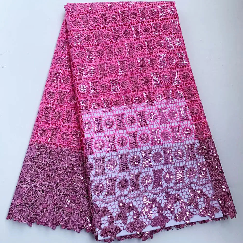 

Приятное для кожи гладкое гипюровое кружево с блестящими цветными блестками и вышивкой, роскошные нигерийские двухцветные кружевные платья из африканского шнура CO1176