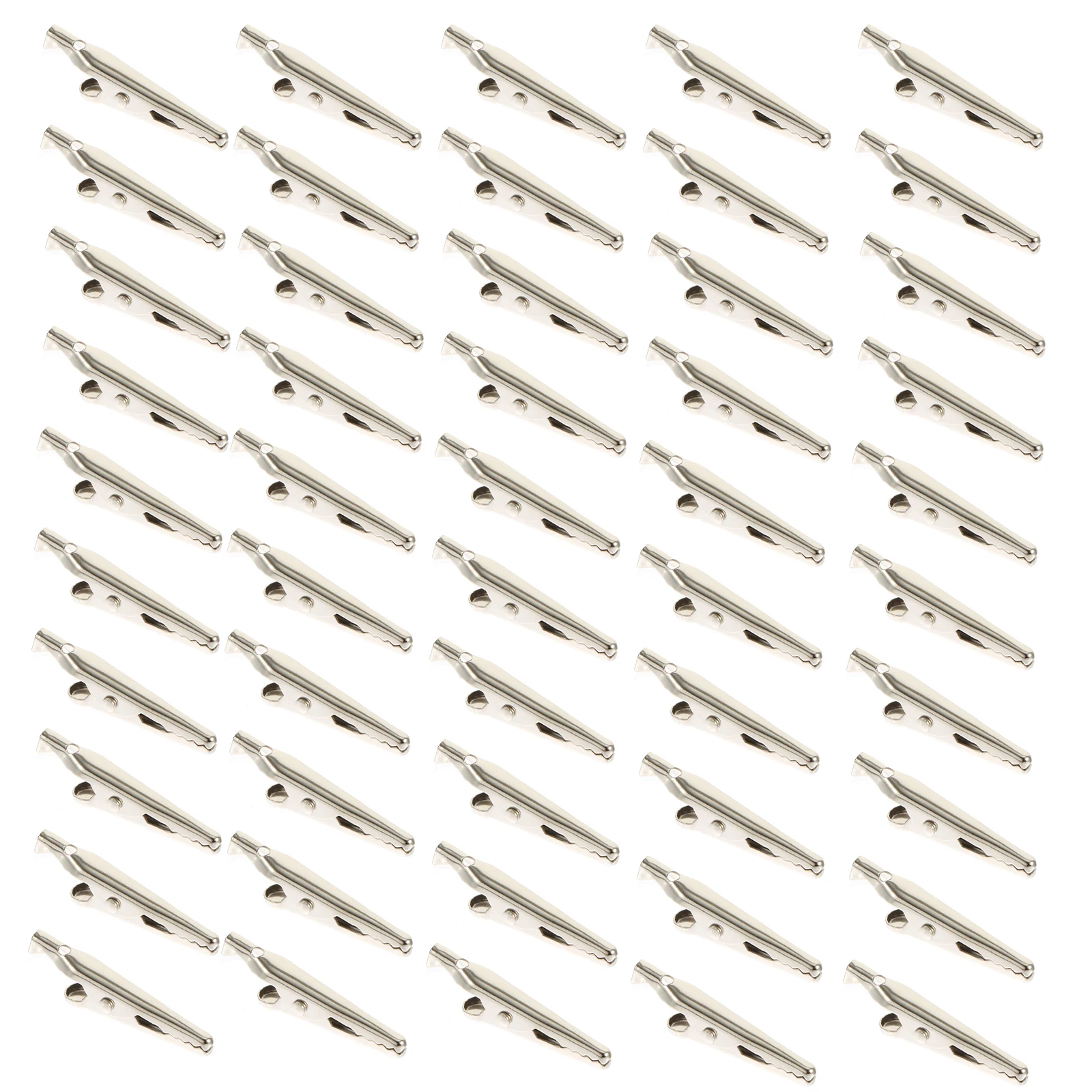 

50 Pcs Clips Durable Alligator Test Clamp Cable Fixator Connector Metal Crocodile Clamp Management Buckle Hardware