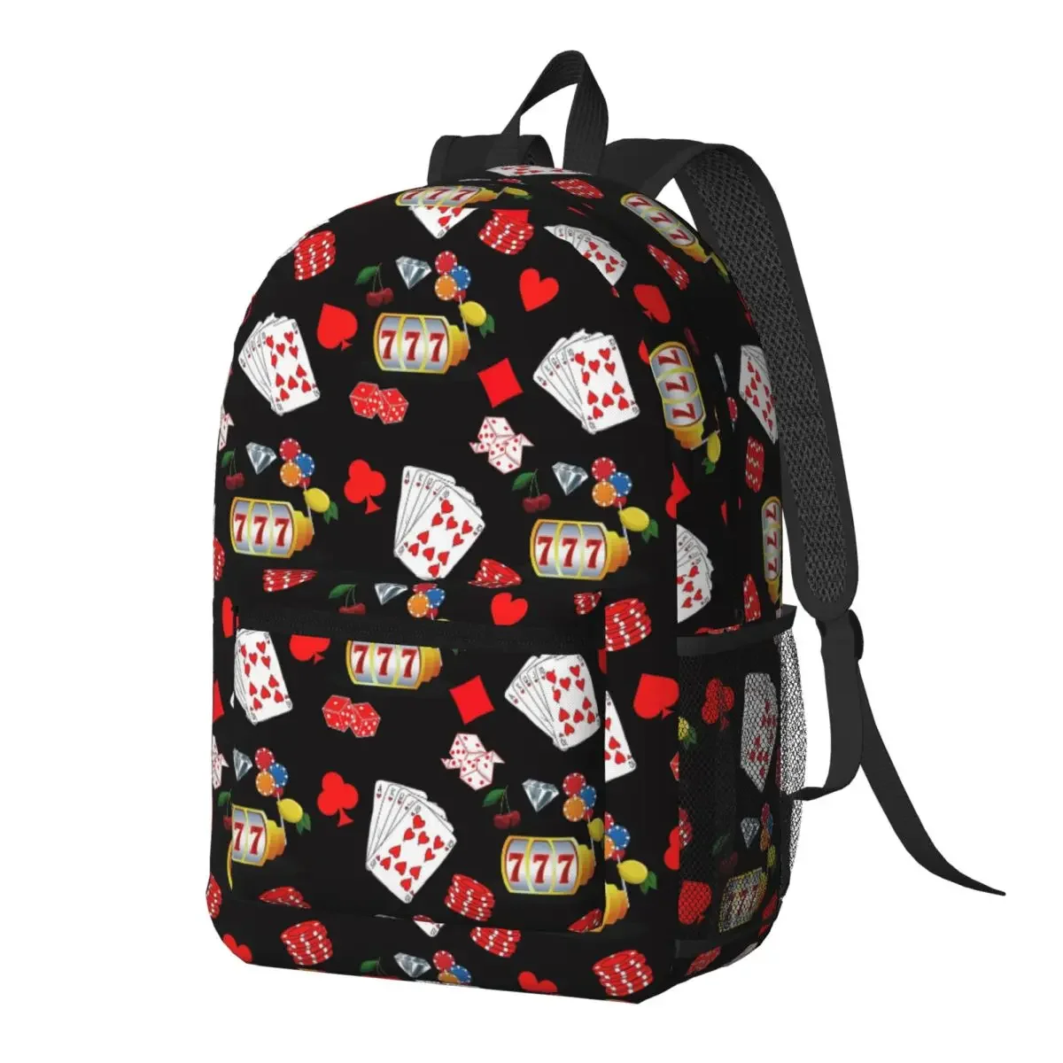 Playing Cards And Poker Chips Backpack Daypack Large Capacity Children BookBag School Bag Shoulder Bags for Men Women