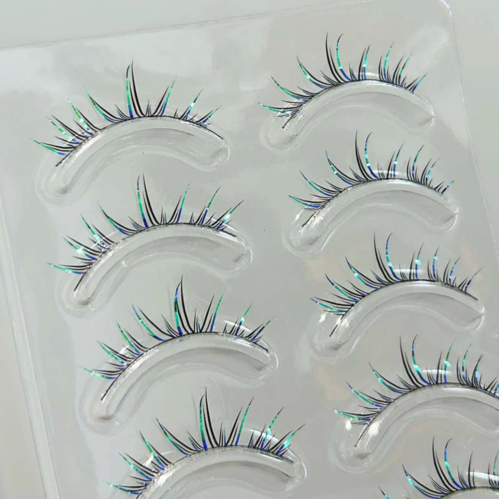 Cílios postiços individuais com gradiente de cor, 10-12mm, cílios finos coloridos para palco, festival de música, maquiagem cosplay