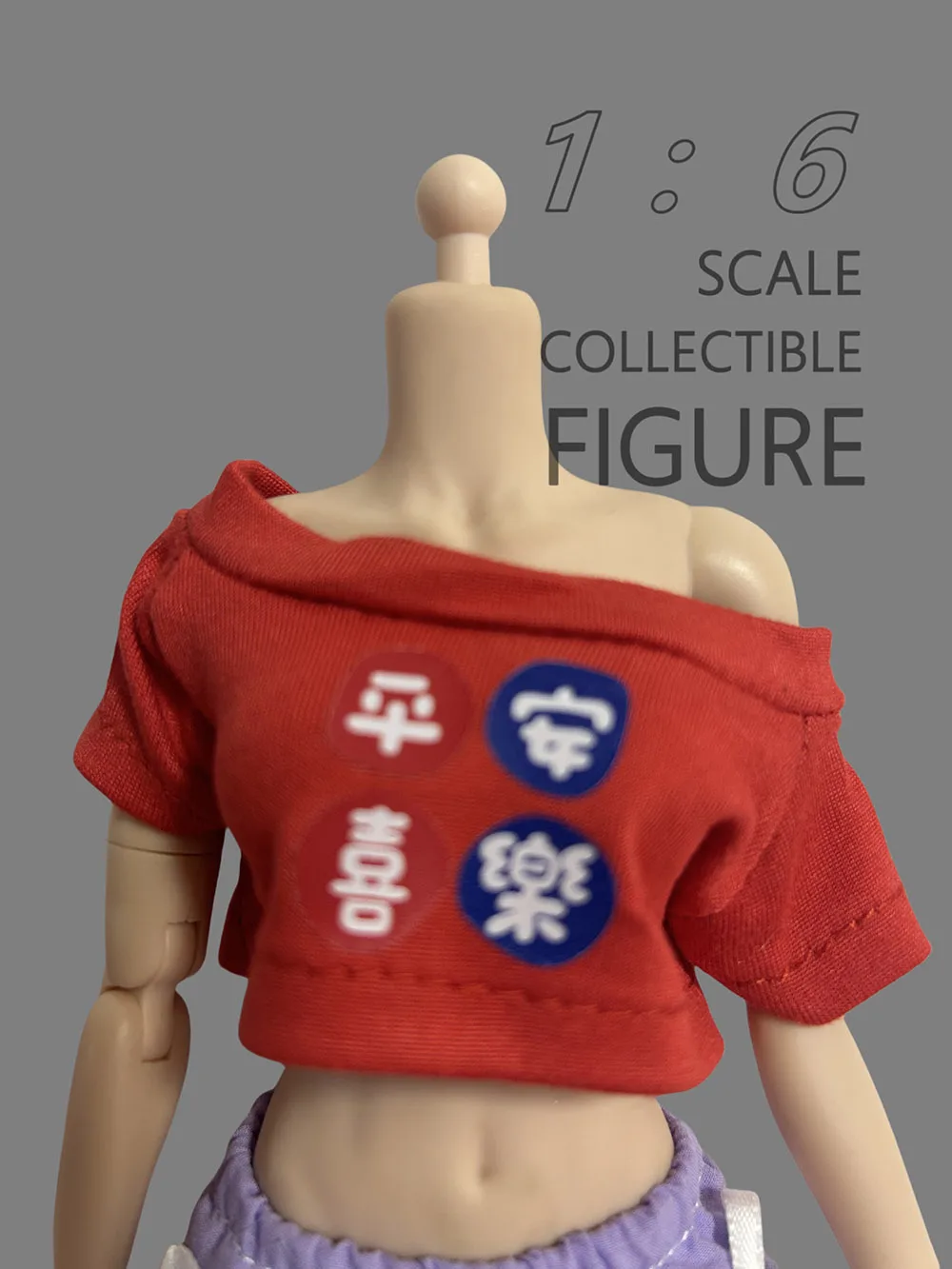 1/6 Scale Female Cute Sweet Flower Bud Skirt Big Size Short Style Off-shoulder T-shirt Clothes Model for 12in Action Figure Body view 6