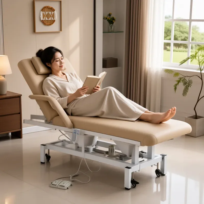 For Electric Lifting Beauty Bed Massage Table Tattoo Eyelash Extension Multi Functional Physiotherapy Bed with Face Hole