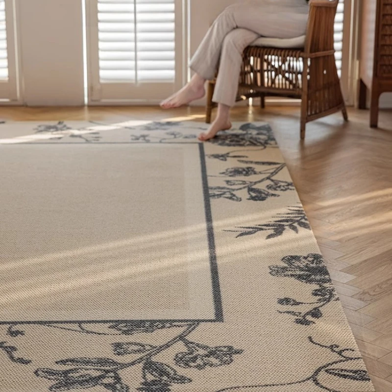 

French romantic light luxury living room wool carpet new Chinese American retro style bedroom floor mat