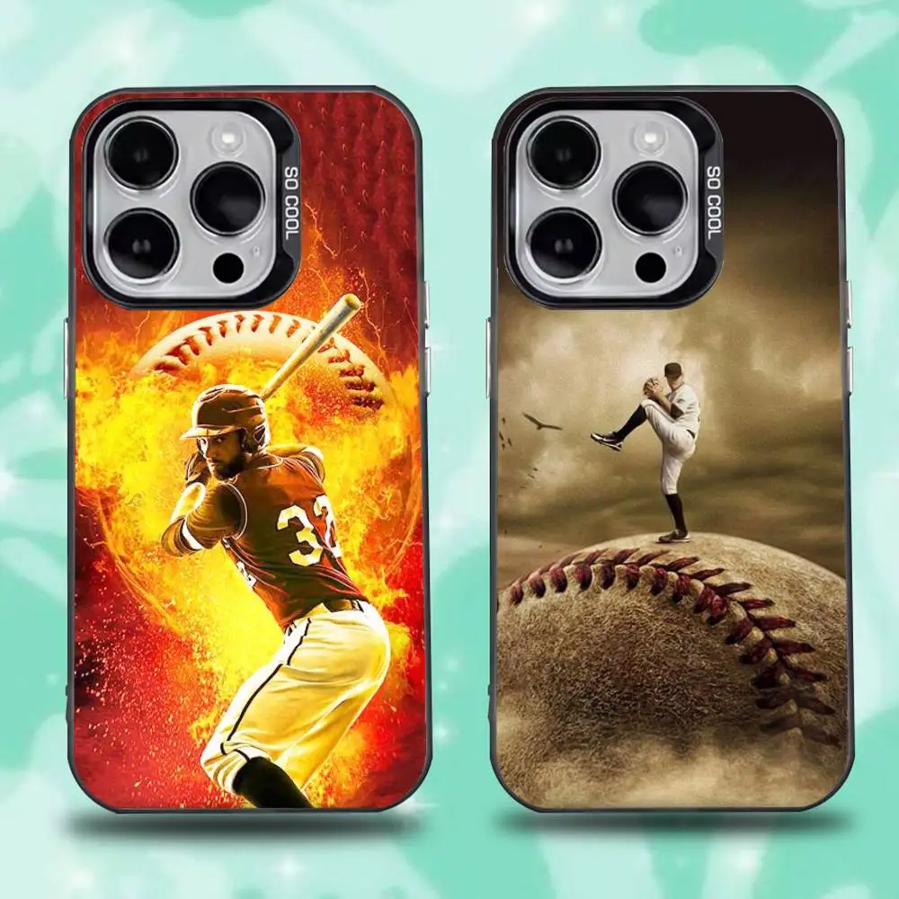 

Baseball Phone Case For iPhone 16,15,14,13,12,11,Mini,Pro,E,SE4,XS,MAX Black Candy Matte Cover