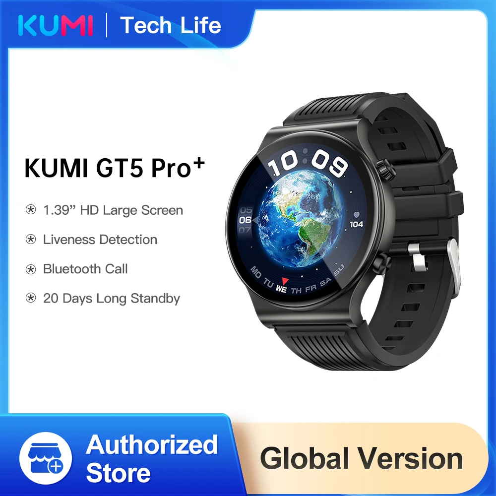 

KUMI GT5 Pro+ Smart Watch 1.39 Inch HD Screen 270+ Exquisite Dial 20 Days Long Standby Bluetooth Call IP68