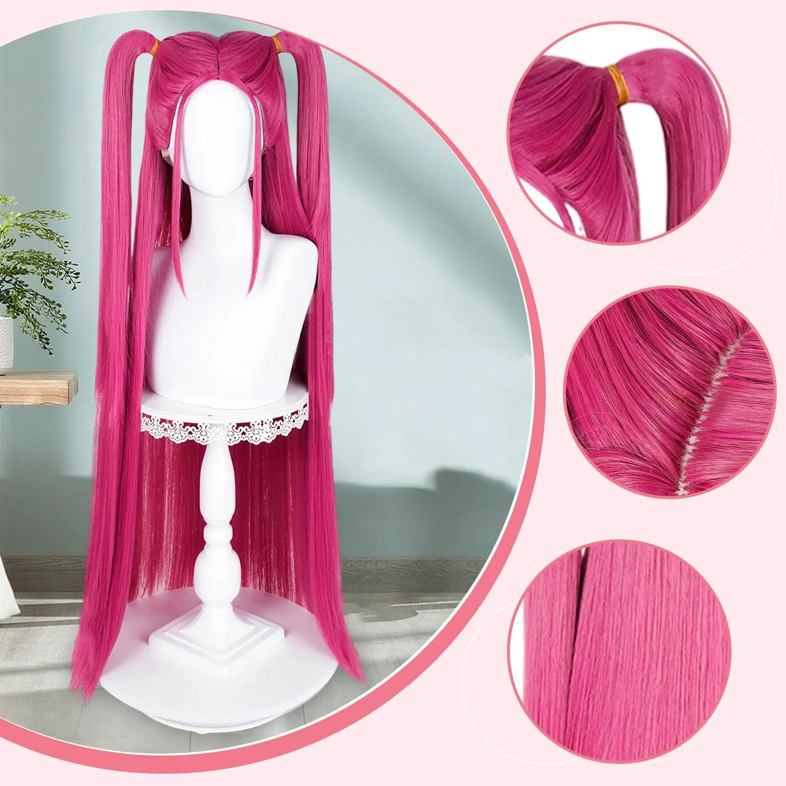 Heat Resistant Synthetic Cosplay Wig Long Straight Anime Costume Wig for Halloween Stage Performance Role Play Carnival Theme