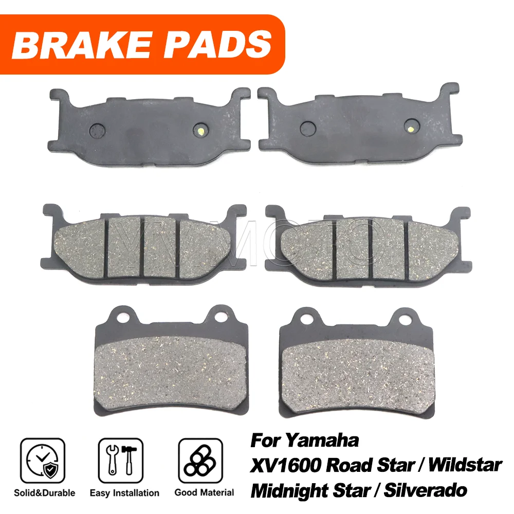 Motorcycle Front Rear Brake Pads For Yamaha XV1600 XV-1600 AL ALE AS Road Star Wildstar Midnight Silverado 1999-2007