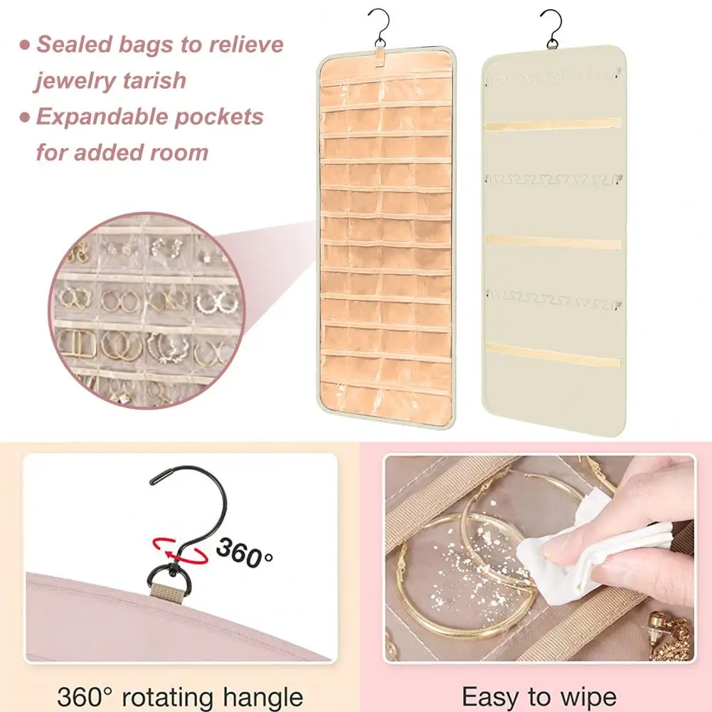 

Space-saving Jewelry Rack Elegant Hanging Jewelry Organizer with Capacity for Necklaces Earrings Rings Anti-tangle for Easy