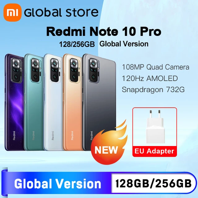 Global Version Xiaomi Redmi Note 10 Pro 128GB / 256GB 108MP Camera  Snapdragon 732G 120Hz AMOLED Display