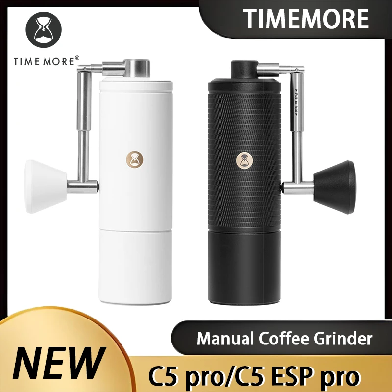 TIMEMORE C5 PRO/C5 ESP PRO Manual Coffee Grinder 30g Capacity 48 Adjustable Settings S2C-042-III Conical Burr 0.015mm Precision Adjustment Portable Hand Coffee Mill for Home Office Outdoor