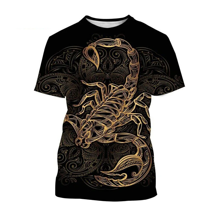 

Mens T Shirts for Men Clothes Oversize Tees Unisex Scorpion Graphic 3D Print Summer Casual Fashion Short Sleeve Tops Street Wear