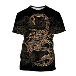 Mens T Shirts for Men Clothes Oversize Tees Unisex Scorpion Graphic 3D Print Summer Casual Fashion Short Sleeve Tops Street Wear