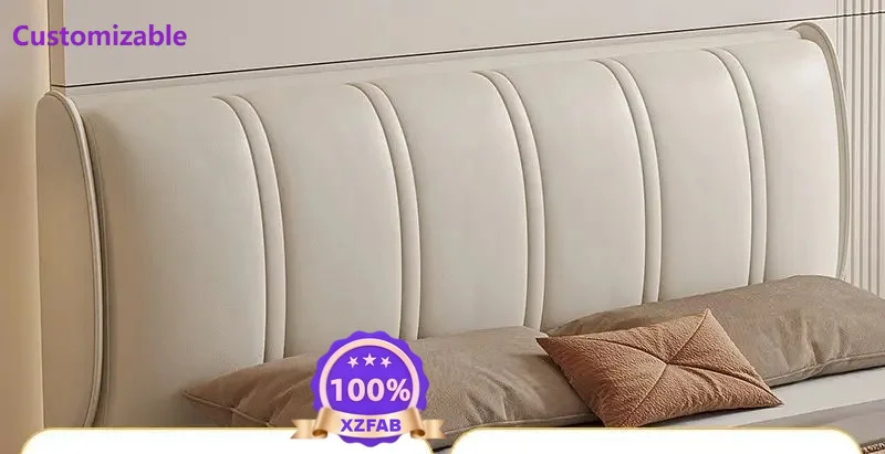 Factory Direct 2026 Suspended bed Master bedroom double bed Light luxury Nordic 1.2m modern simple soft bag leather bed French