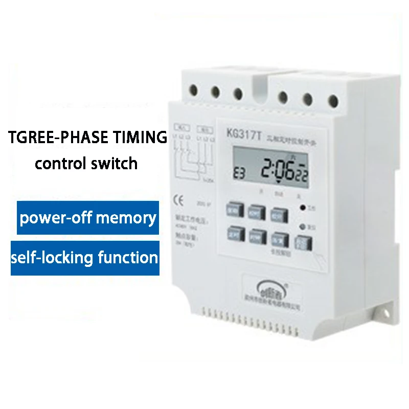 

KG317T Programmable Time Relay 3 Phase Time Switch 380V Digital Microcomputer Control Time Relay Electronic Digital Time Relay