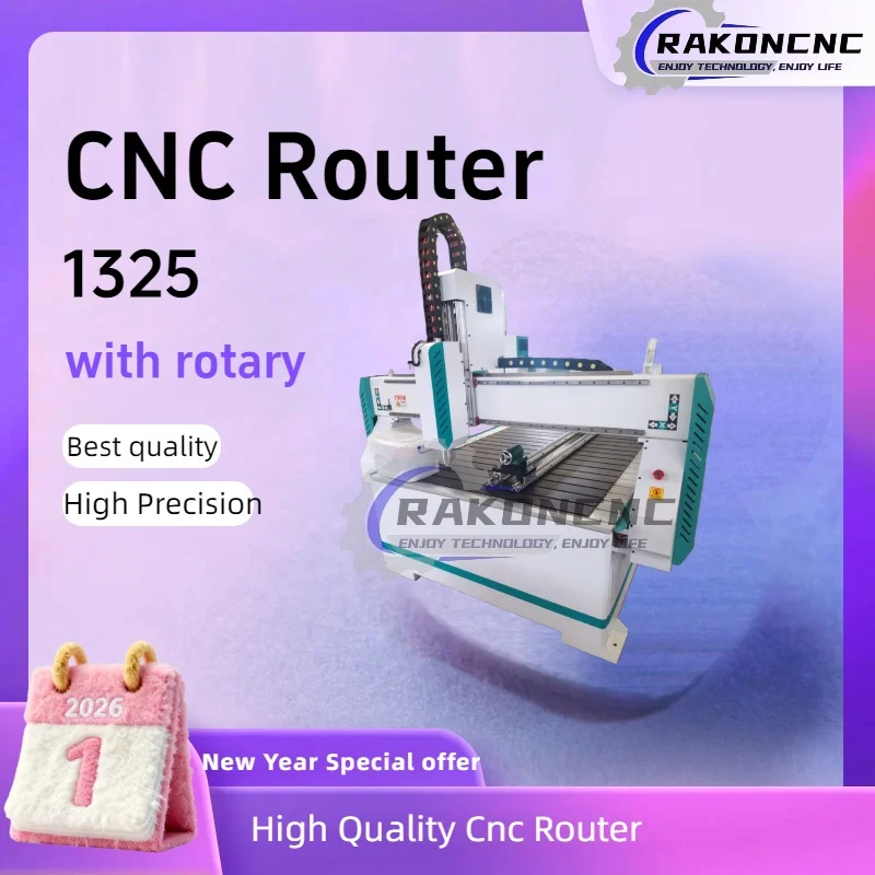 Wood Router 4*8ft' Cnc Router 1300 X 2500 Machine for Wood Engraving 1325 Woodmilling Tools with Rotary for Cylindrical Material