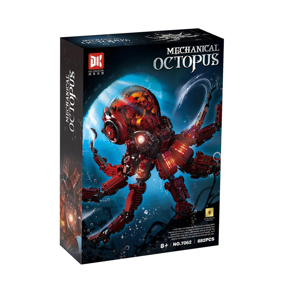

IN STOCK 7062 MOC Idea Mechanical Octopus Building Blocks Model Animal Bricks Assembling Toys for Children Christmas Gift Set