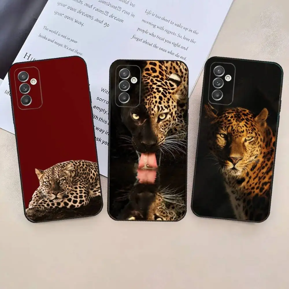 

Tiger Leopard Fashion Phone Case For Samsung Galaxy A 91,80,73,72,71,53,52,51,22,5G,Note,J7,8,9 Soft Black Cover