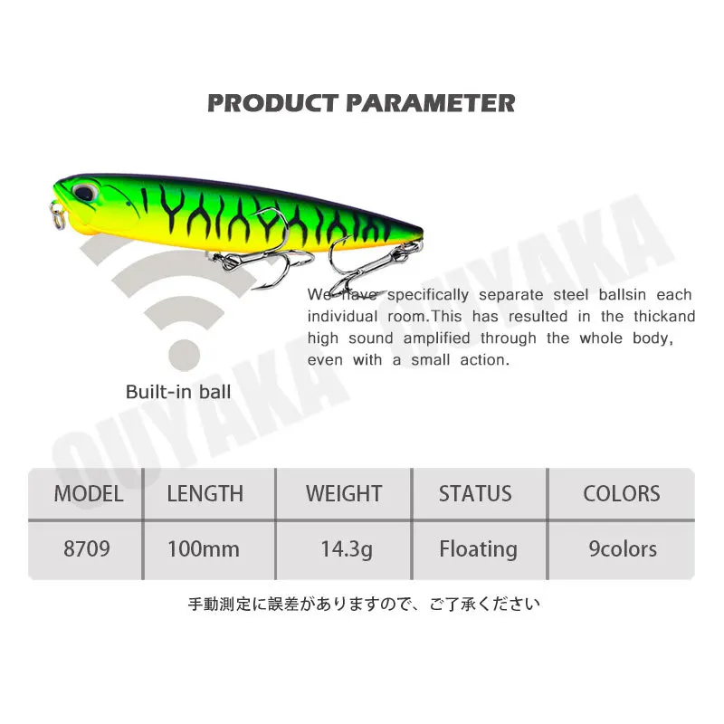 Pencil Fishing Lure Isca Artificial Weights 14.3g 10cm Floating Baits Topwater Trolling De Pesca Articulos For Pike Fish Leurre