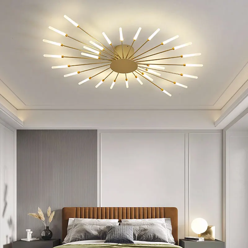 LED Ceiling Light Modern Acrylic Dining Room Kitchen Living Room Bedroom Tricolor Overhead Light Indoor Lighting Fixture