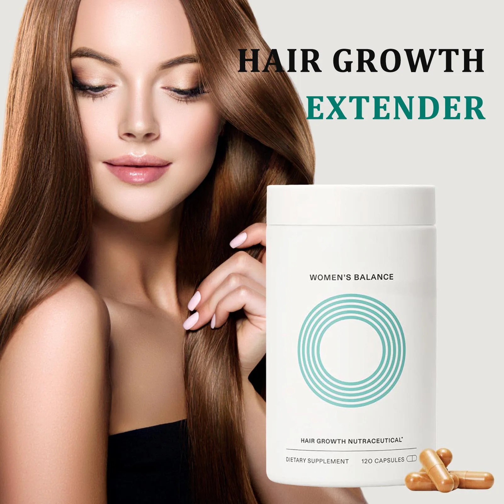 Balance Hair Growth Capsule for Ages 45 and Up with Collagen Peptides Capsule for Visibly Thicker Hair and Scalp Coverage