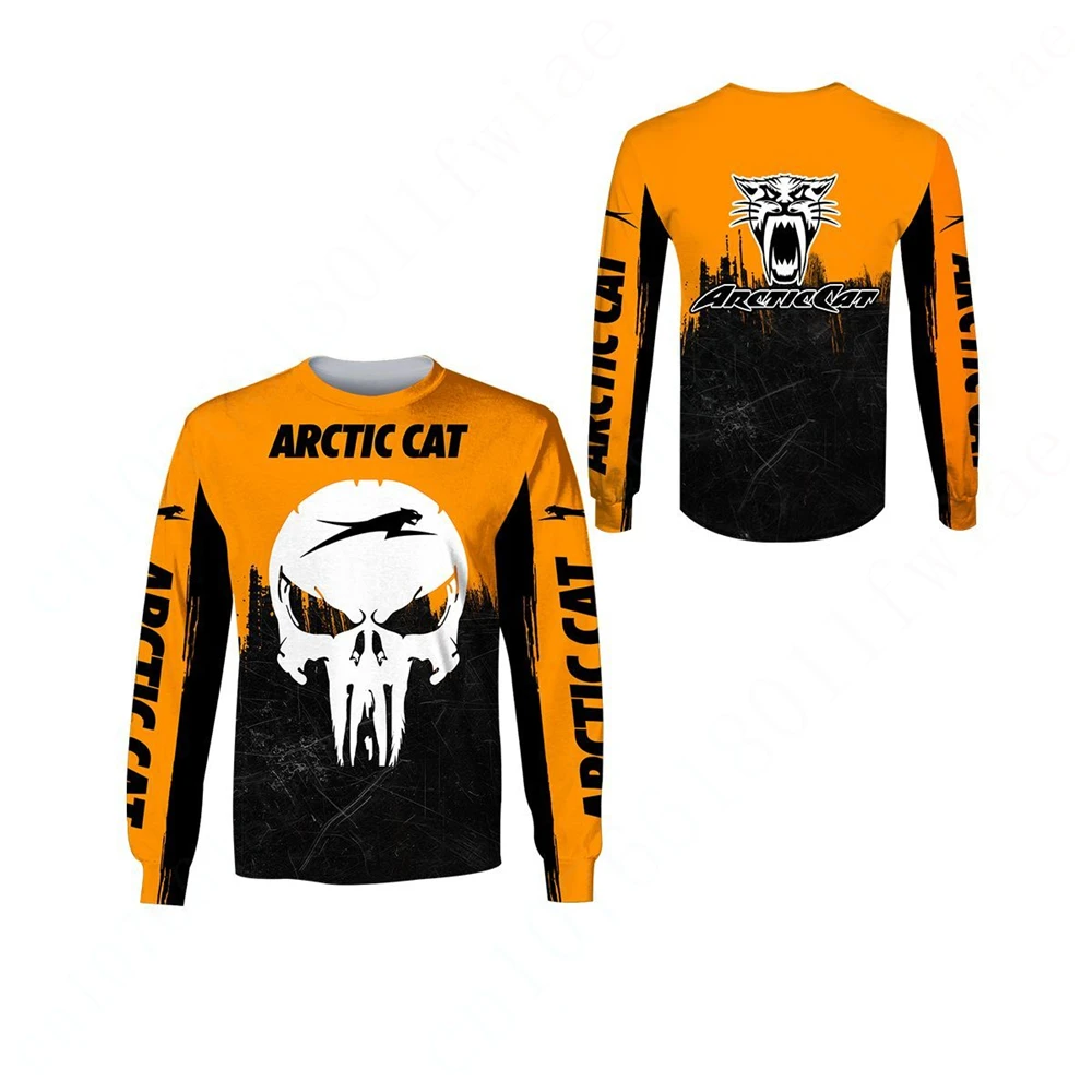 Arctic Cat Harajuku-Camiseta de manga larga con cuello redondo para hombre y mujer, ropa Unisex, informal, Anime, de secado rápido