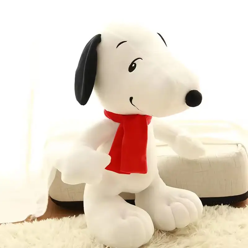 Juguete de peluche de Snoopy de gran tamaño Kawaii, almohada suave de perro blanco, muñeco de peluche, animales de dibujos animados, regalos de cumpleaños para novias y niños, decorar