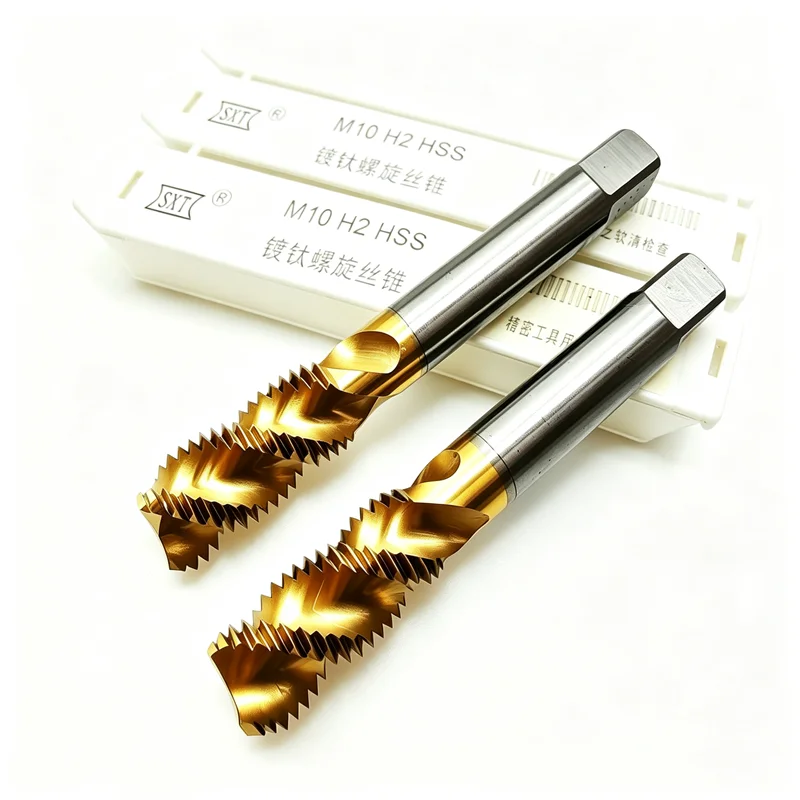 Titanium Coated HSS Spiral Groove Machine Tap M2-M36, 100mm Extended for Internal Thread Tapping Tool in Machine Tools