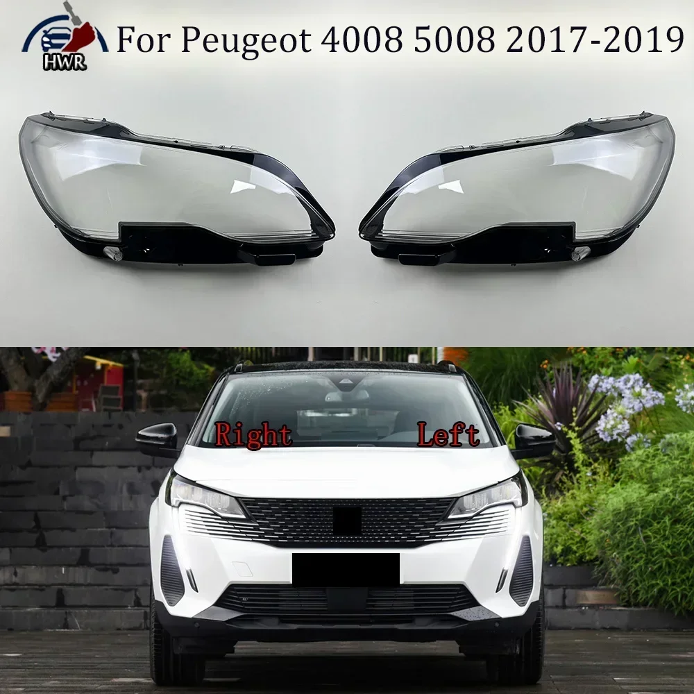 

Front Headlight Cover Headlamp Lamp Shell Transparent Lampshade Lens Plexiglass For Peugeot 4008 5008 2017 2018 2019 Low