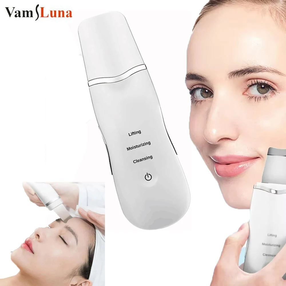 

Ultrasonic Skin Scrubber Scrubber Facial Massager Deep Vibrate Facial Cleaner Shovel Face Scrubber Peeling Black Head Remover