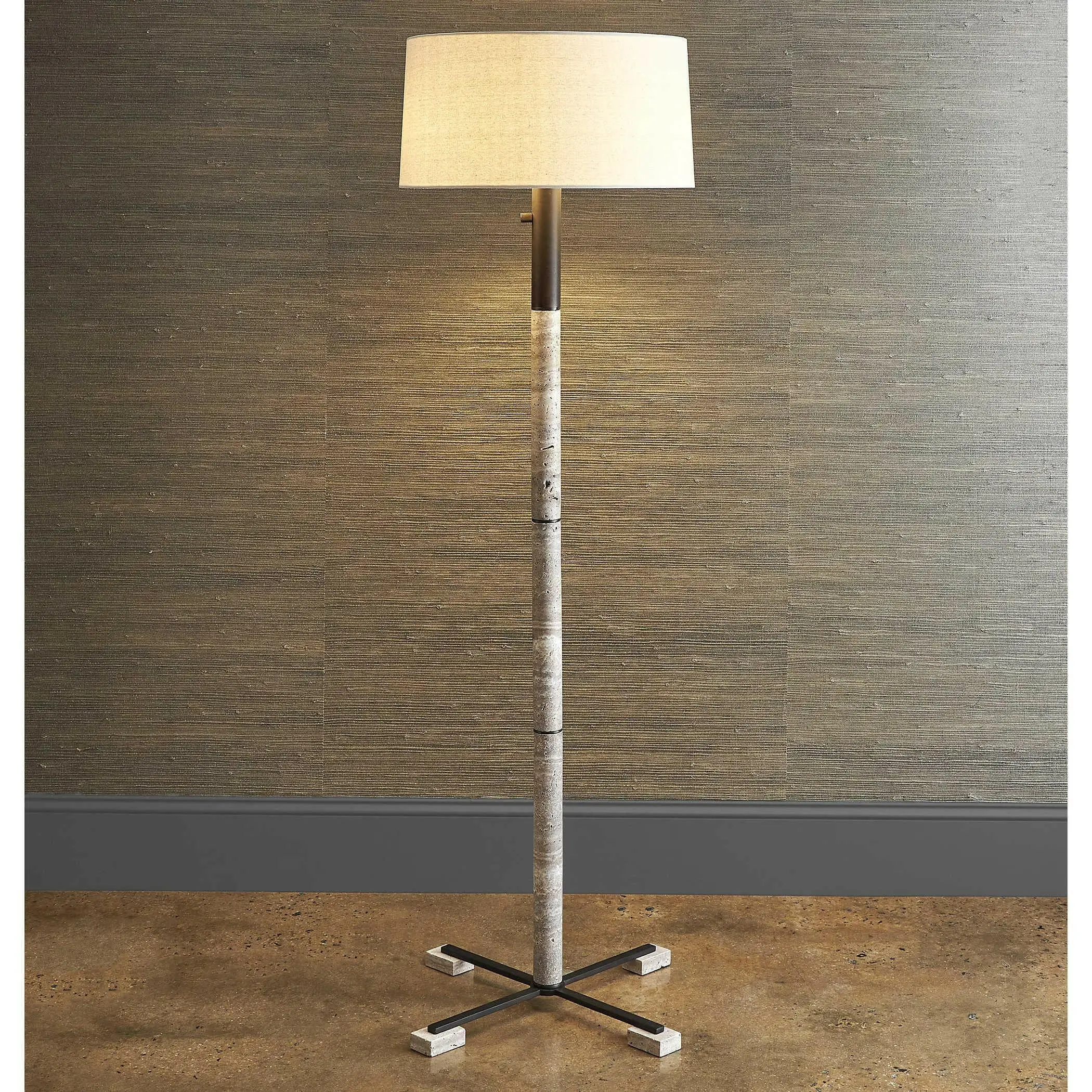 

Американский антикварный напольный светильник в стиле ваби-саби из травертина для библиотеки, гостиной, создания атмосферы, декоративный, для отелей, вертикальный светильник