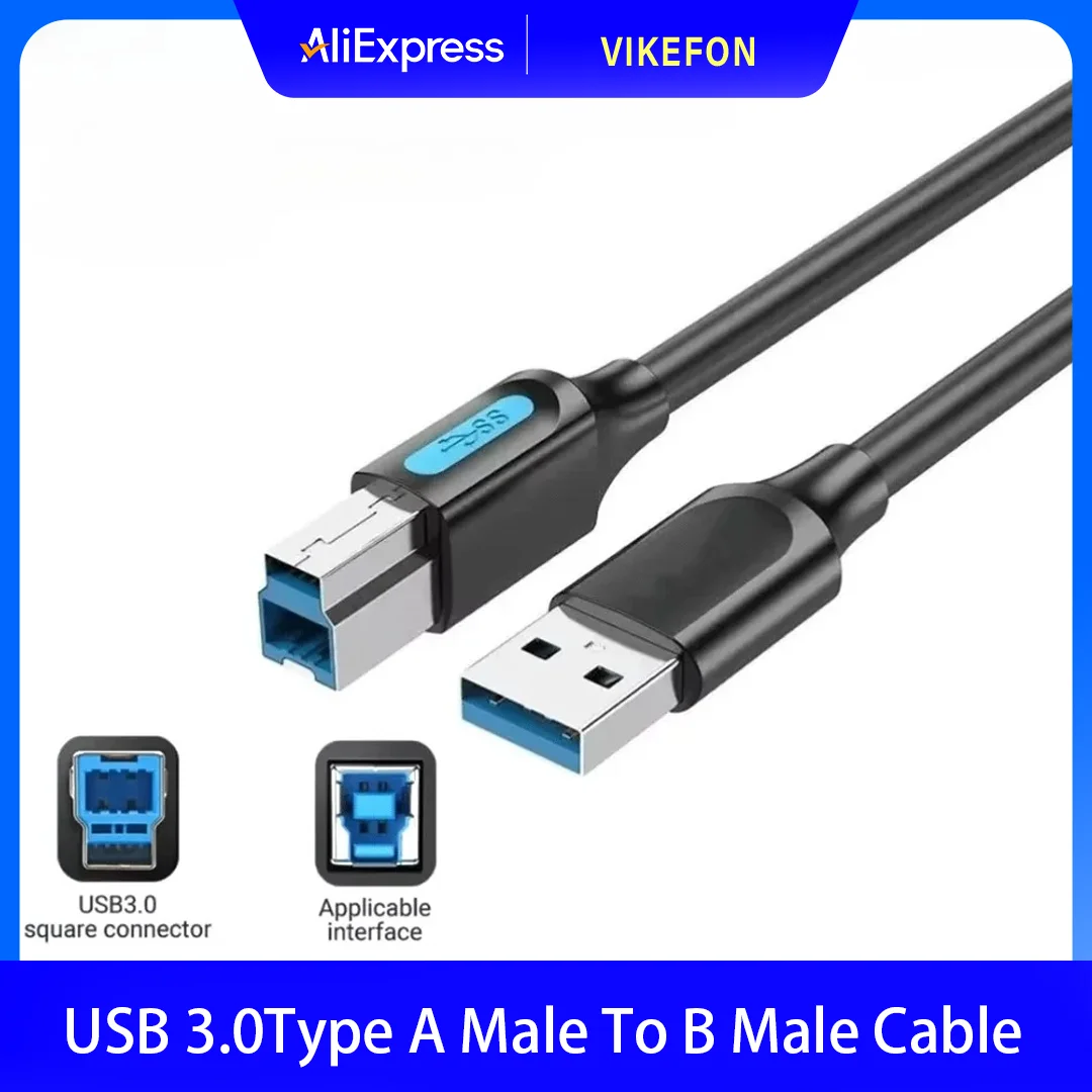 USB 3.0 Typ A Stecker auf B Stecker Kabel Druckeranschlusskabel für Canon Epson HP ZJiang Etikettendrucker DAC USB-Drucker 0,5m-3m