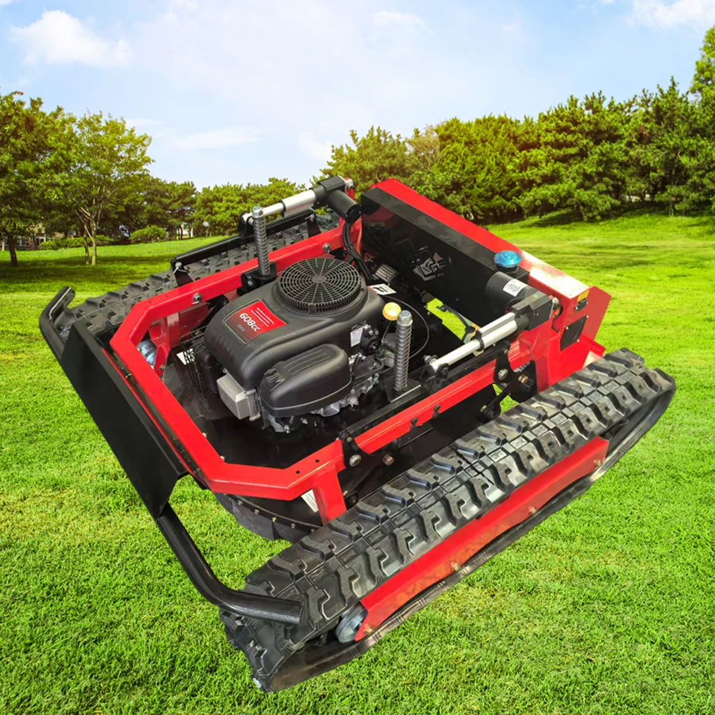 MMS Tipe Tangki Taman Perayap Remote Control Pemotong Rumput 800MM Mesin Pemotong Rumput Bensin Mesin Pemotong Robot Pengiriman Pintu Ke Pintu
