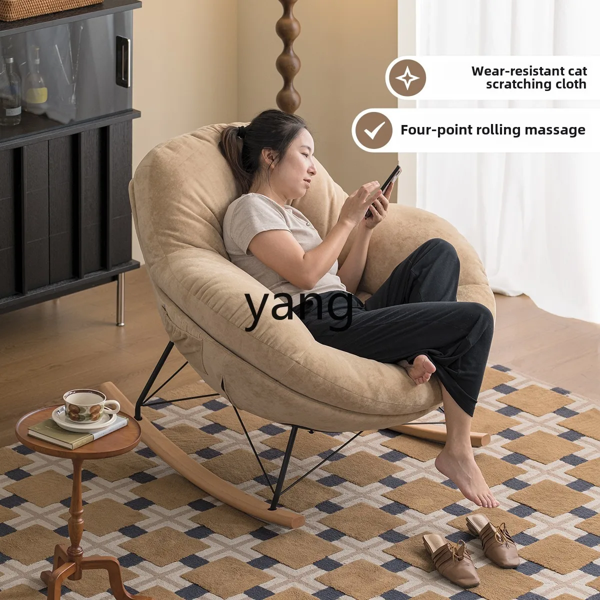 كرسي ترفيهي فاخر وخفيف الوزن من LTT، كرسي هزاز مريح للاستلقاء على أريكة واحدة #2