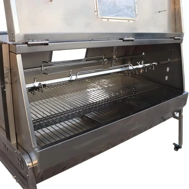 Double Roast Position Spit Roaster Party Bbq Barbecue Grill with Hood Gas Grills Food Grade Stainless Steel 304