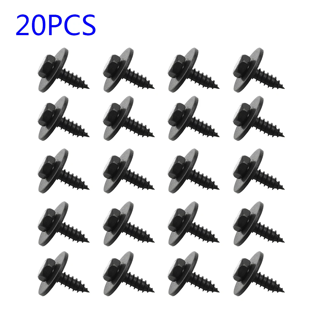 20X Car Bumper Fender Fastener Clips Hex Head Screw Mudguard Liner Air Duct Splash Shield Screw Fastener Trim For BMW 0714712916