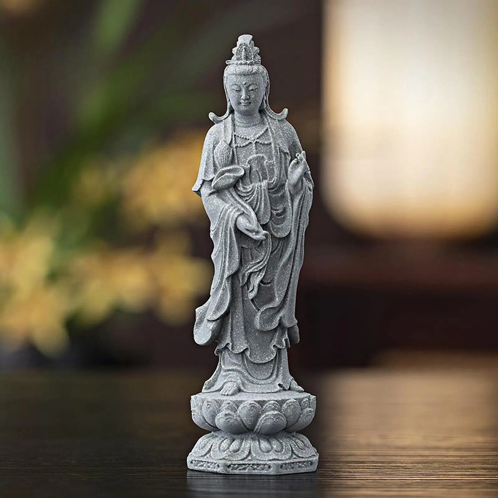 

Guan Yin Statue Ornament Chinese Accessory for Indoor Housewarming Desktop
