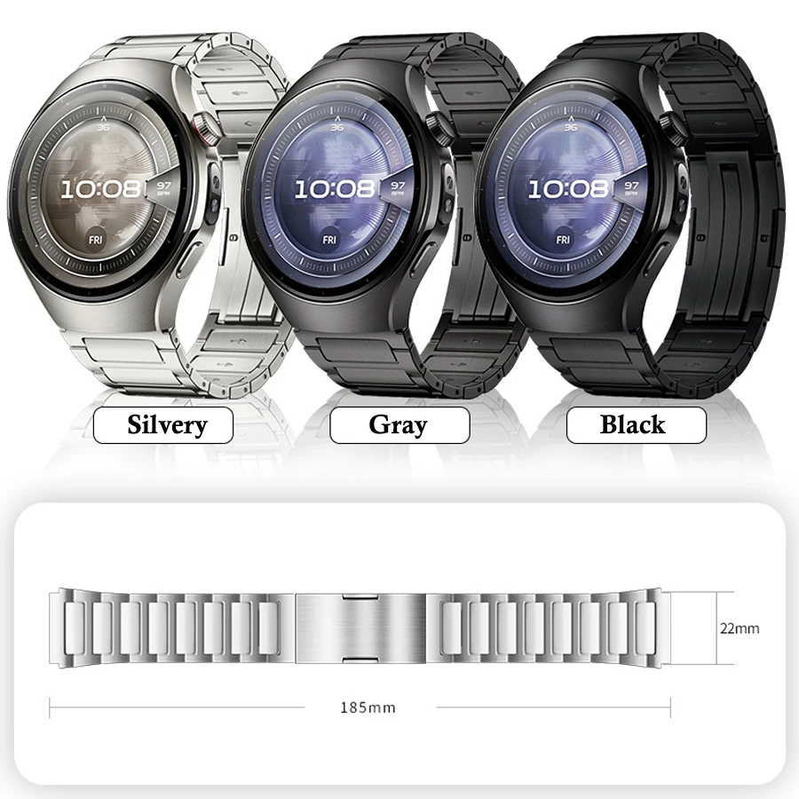 22mm Titanium Strap for Huawei Watch 5/6 46mm Replaceable Wristband for Huawei Watch GT5/6 Pro Bracelet with Strap Regulator view 2