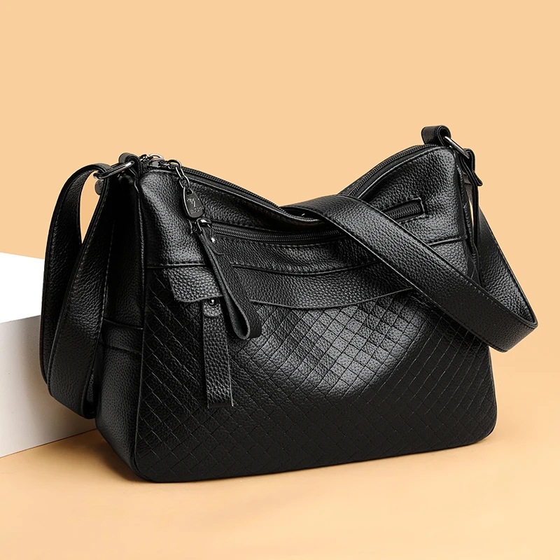 

High Quality Soft Leather Large Capacity Shoulder Crossbody Bags for Women 2023 Luxury Ladies Handbags Female Messenger Tote Sac