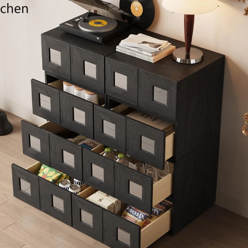 module combination chest cabinet solid wood medium and ancient style household living room side cabinet storage locker