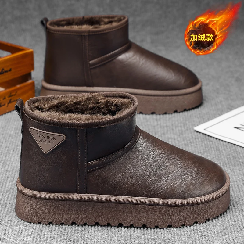 أحذية ثلج معزولة لعام 2025 للرجال، مبطنة بالفرو الصناعي ومضادة للانزلاق، مثالية لعيد المحاربين القدامى والتزلج أو التزلج على الجليد #3