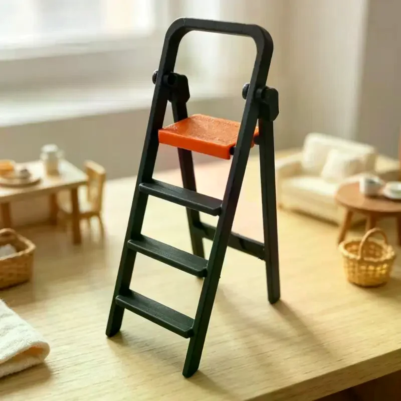 Dollhouse Mini Plastic Ladder Model Dollhouse Furniture Ladder Decor Toy Accessories Micro Scene Construction Props
