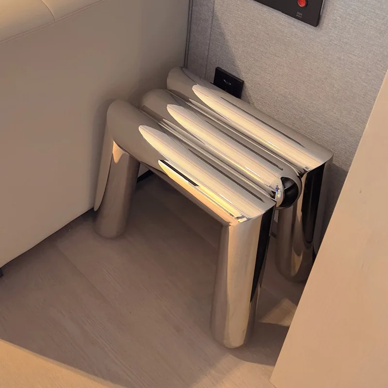 

Интернет-знаменитость, табурет для пеленания обуви из нержавеющей стали, минималистичный для маленькой квартиры