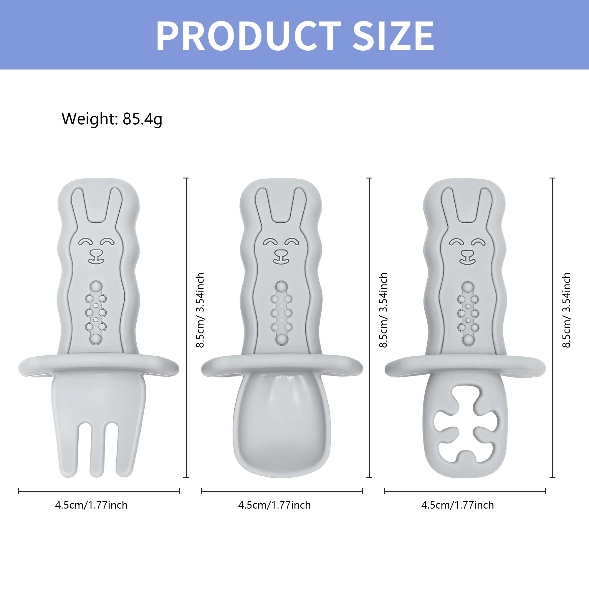 3pcs Baby Silicone Baby Spoon Set, Soft-tipped Training Spoons for Toddlers, in Three Different Styles, Perfect for New Parents