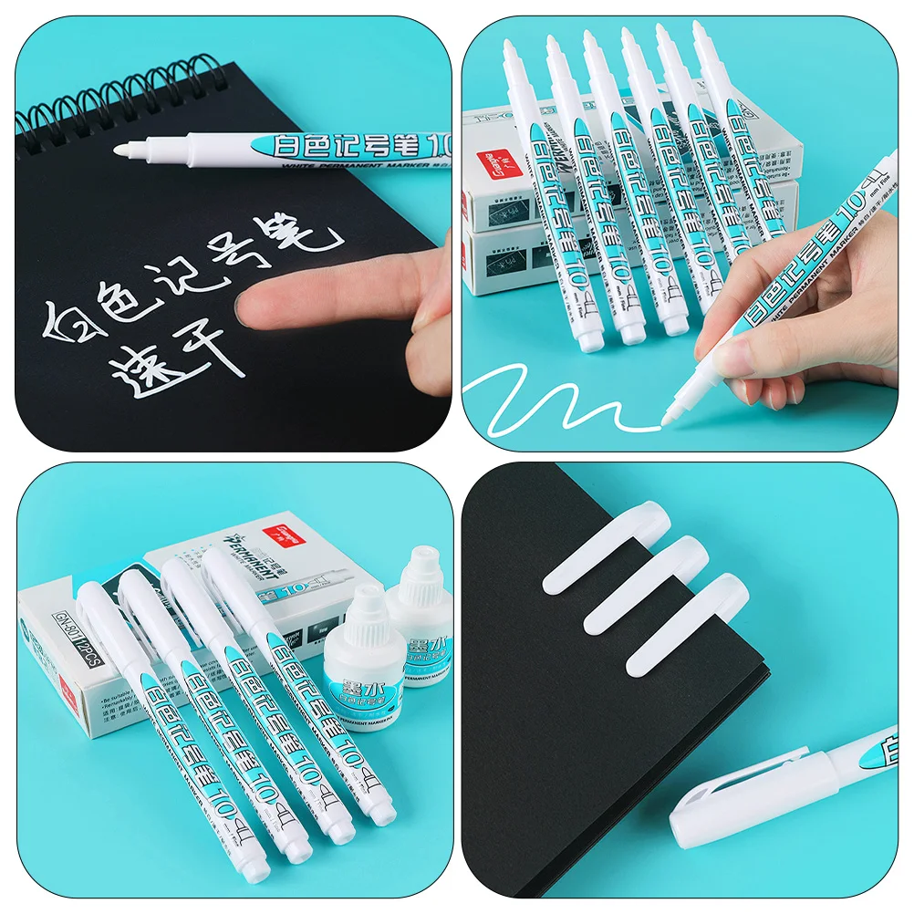 

12 Pcs Marker Pen Paint Erasable Markers for White Board Paintbrush Plastic Pens