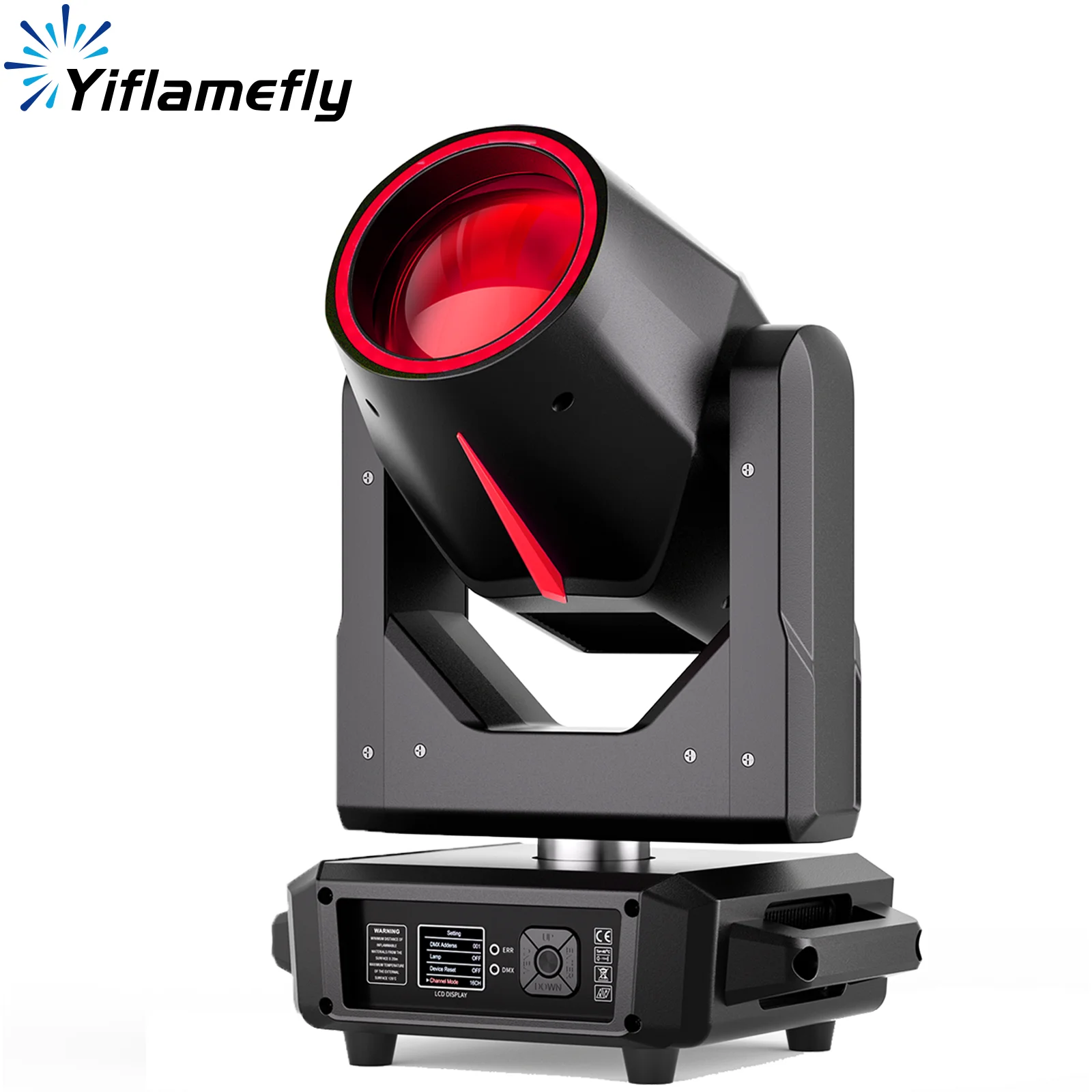 

Yiflamefly 295W 14R Beam Moving Head Light With Light Strip 14 Gobo&Color DJ Light Stage Light DMX For Wedding Party Music Bar