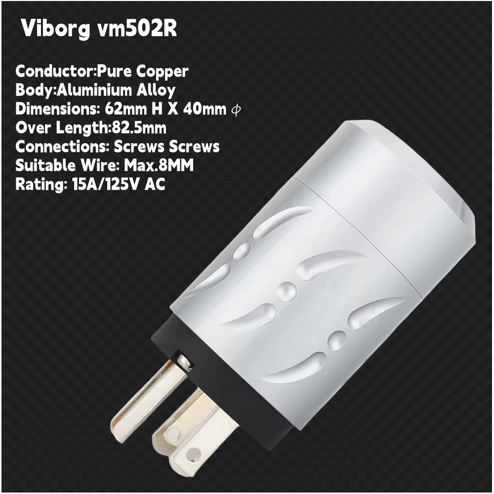 

Viborg 20MM Power Cable Connector Adapter Pure Copper Rhodium Plated Aluminium Alloy US Version