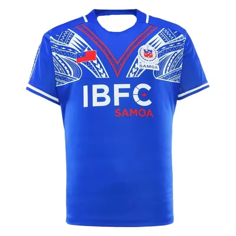Samoa Rugby 2026 Neue Rugby-Trikots, T-Shirts, Oberteile, atmungsaktive, schnell trocknende, modische Freizeitkleidung – Eltern-Kind – Detail 1