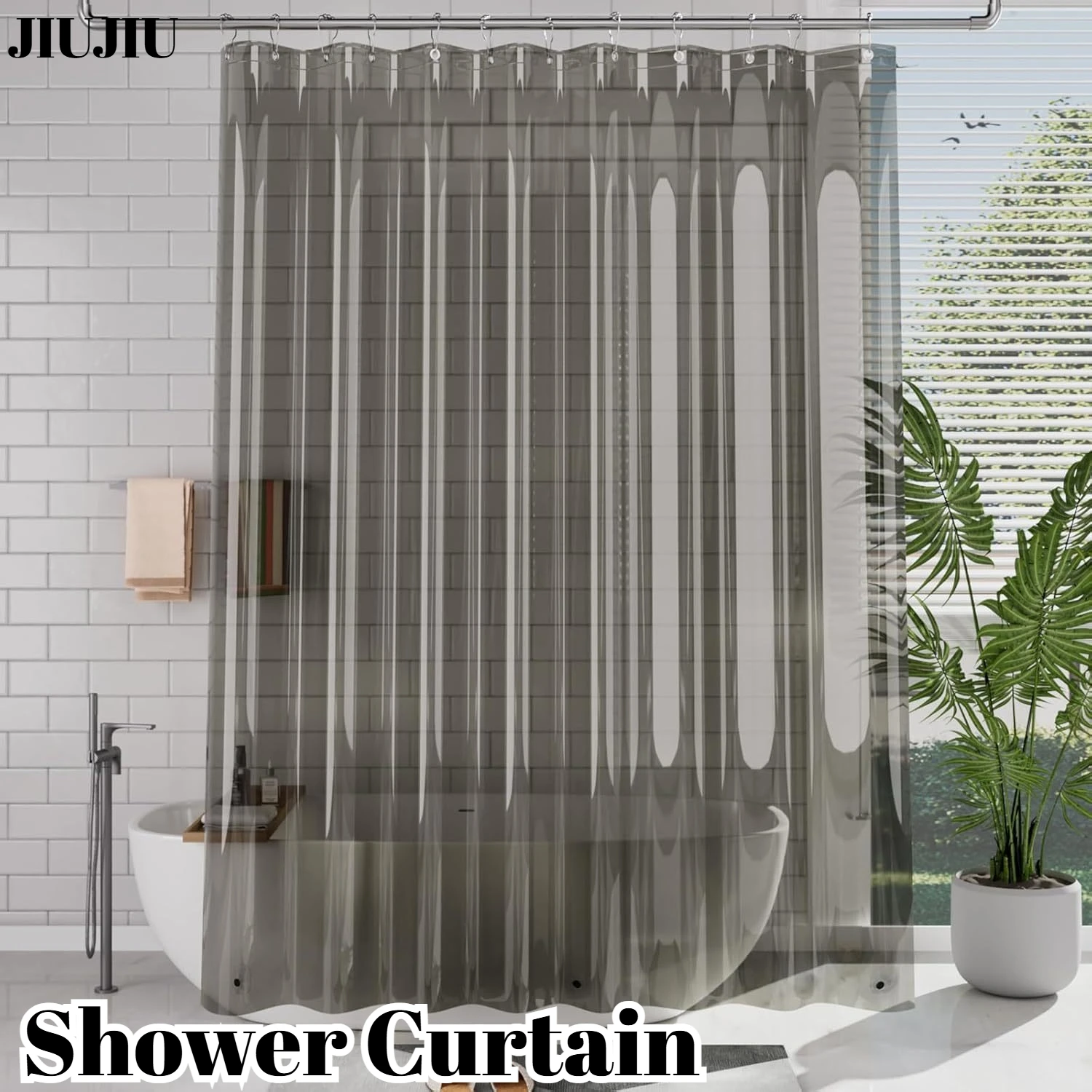 PEVA Pebble Shower Curtain Transparent Lining Waterproof Bathtub Bathing Cover Cobblestone Bathroom Bath Curtains Liner